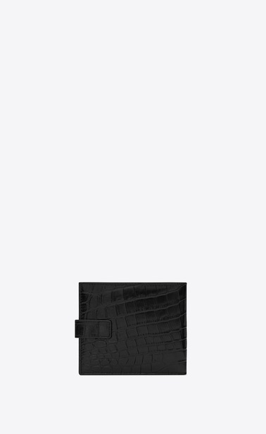 SAINT LAURENT Sac de jour SLG メンズ East/West Sac de Jour wallet in black crocodile embossed leather b_V4